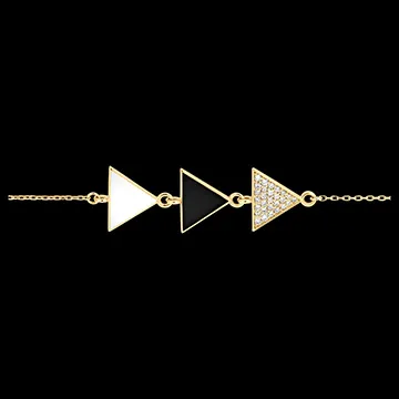 Frisheid Armband - Trio - 9 karaat geelgoud en diamanten