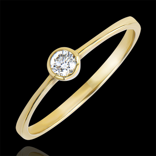 Solitaire ring Origine - Onschuldigheid - 9 karaat geelgoud met Diamanten