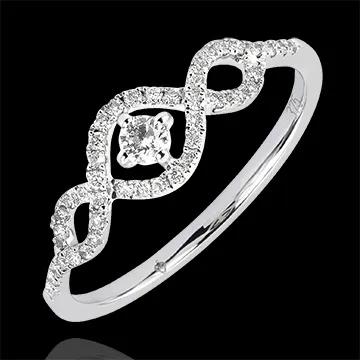 Ring Overvloed - Voluten - 9 karaat witgoud met diamanten