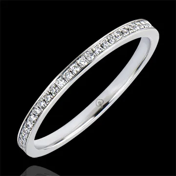 Trouwring Origine - Met graan - 9 karaat witgoud met Diamanten