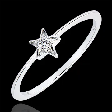 Ring Overvloed - Mijn Ster - 18 karaat witgoud met diamant