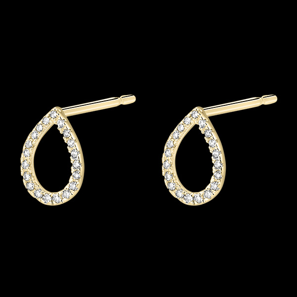 Frisheid Stud Oorbellen - Alphee - 18 karaat geelgoud & diamanten
