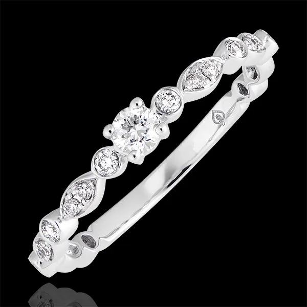 Verlovingsring Kleine hangers - wit goud 18 karaat en diamanten