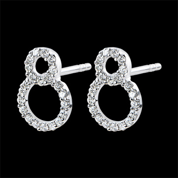 Oorbellen Overvloed - Infinity - 9 karaat witgoud met diamanten