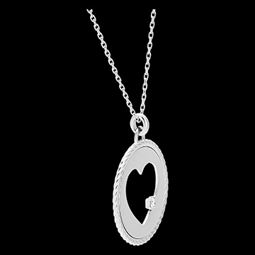 Frisheid ketting - Absoluut Hart - 18 karaat witgoud en diamanten