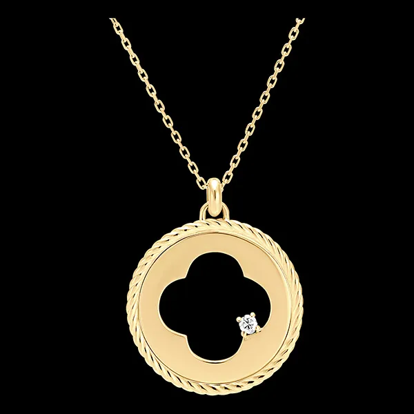 Frisheid ketting - Absolute Clover - 9 karaat geel goud en diamanten