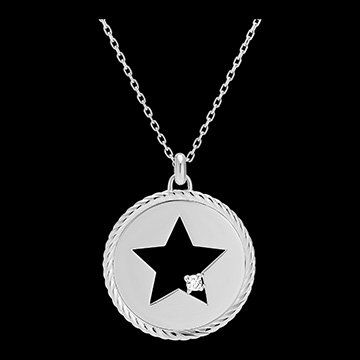 Frisheid ketting - Absolute Star - 18 karaat witgoud en diamanten