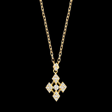 Cassiara Ketting – 9 karaat geelgoud en synthetische diamanten