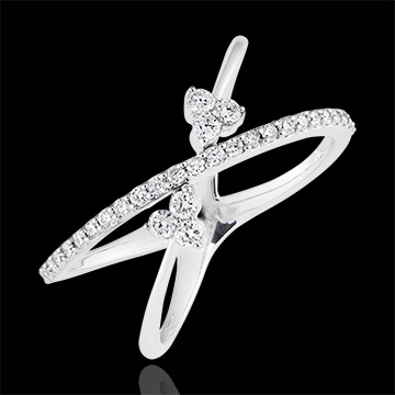 Ring Hemelse ellipsen - witgoud 18 karaat en diamanten