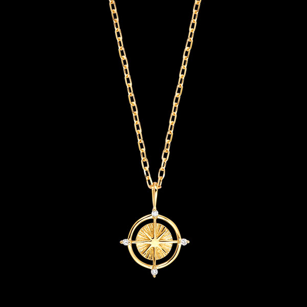 Oriane Ketting – 9 karaat geelgoud en synthetische diamanten