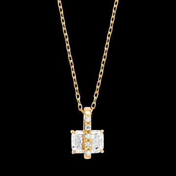 Soléria Collier – 9 karaat geelgoud, synthetische diamanten