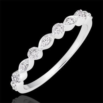 Ring Kleine hangers - wit goud 18 karaat en diamanten