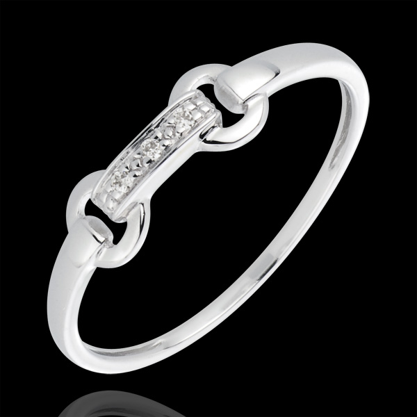 Ring Equestria 18 karaat witgoud met diamant