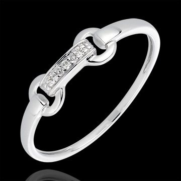 Ring Equestria 18 karaat witgoud met diamant