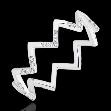 Ring Joe - witgoud 18 karaat en diamanten
