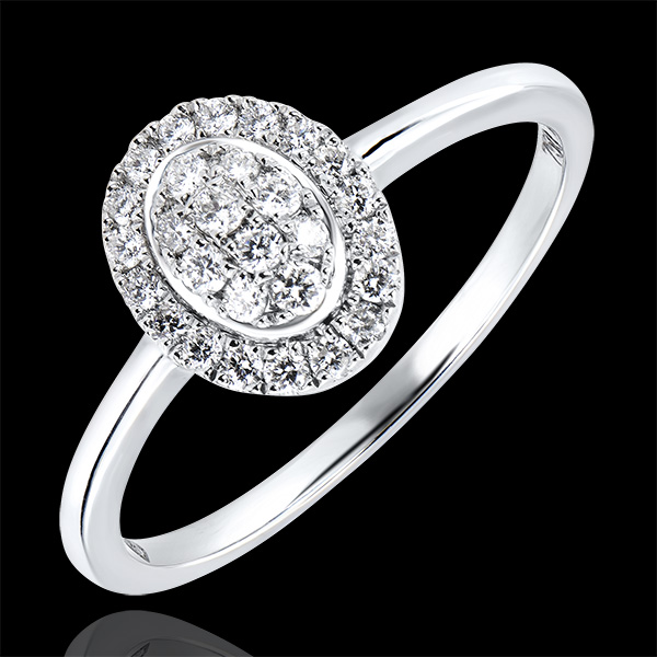 Verlovingsring Overvloed - Cluster - 9 karaat witgoud met diamanten