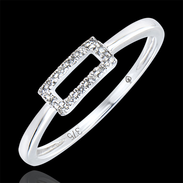 Ring Overvloed - Waarheid - 9 karaat witgoud met diamanten