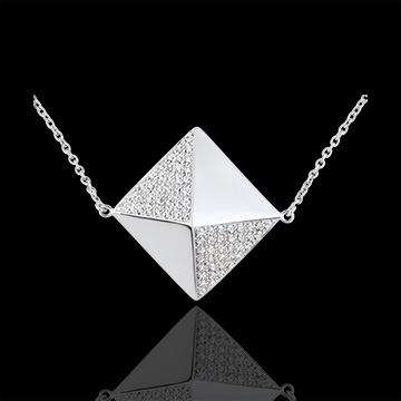 Halsketting Genesis - Ruwe Diamant - 18 karaat witgoud