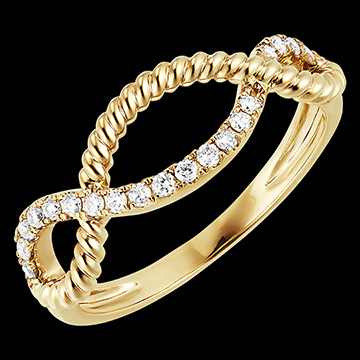 Ring Frisheid - Gouden Koorden - 18 karaat witgoud en diamanten