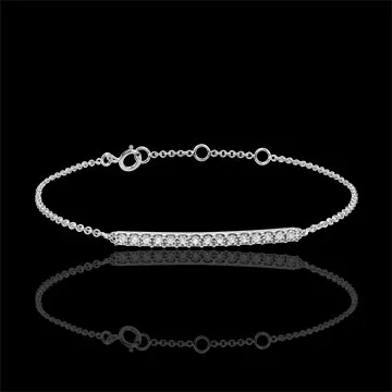 Sprankelende 9 karaat witgouden armband - 15 Diamanten