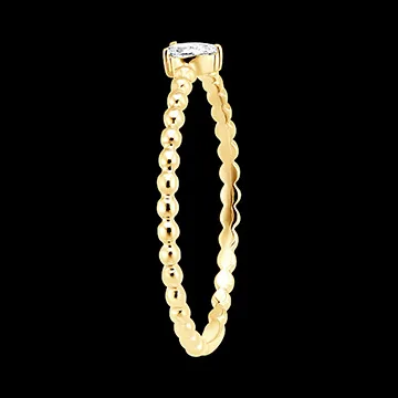 Frisheid Ring - Solitaire Bubble Peer - 9 karaat geelgoud en diamant