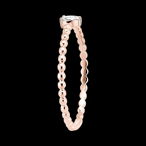 Frisheid Ring - Solitaire Bubble Peer - 18 karaat roségoud en diamant