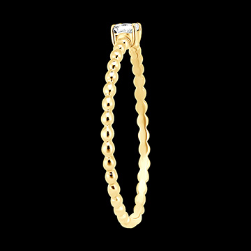 Frisheid Ring - Solitaire Bubble Prinses - 18 karaat geelgoud en diamant