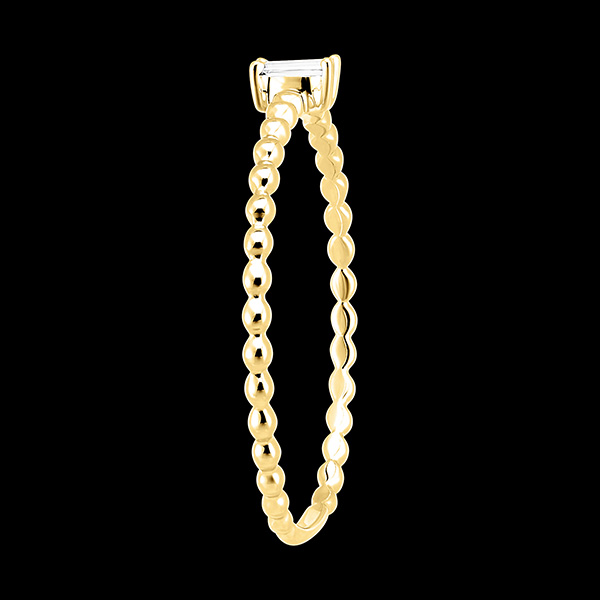 Frisheid Ring - Solitaire Bubble Smaragd - 9 karaat geelgoud en diamant