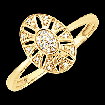 Frisheid Ring - Radiantie - 18 karaat geelgoud en diamanten
