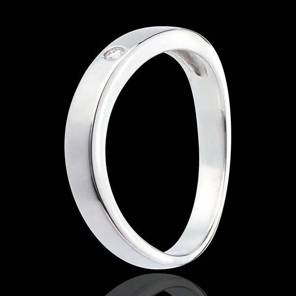 Elipse Ring 18 karaat witgoud 1 Diamant