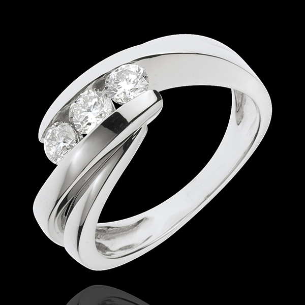 Trilogie Ring Liefdesnest - Ritounelle - 18 karaat witgoud - 0.54 karaat 3 Diamanten