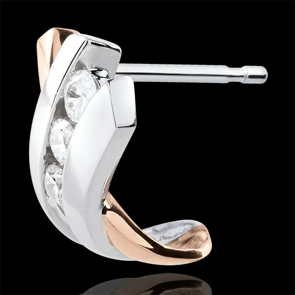 Trilogie ring Liefdesnest - Modi - 9 karaat roségoud witgoud