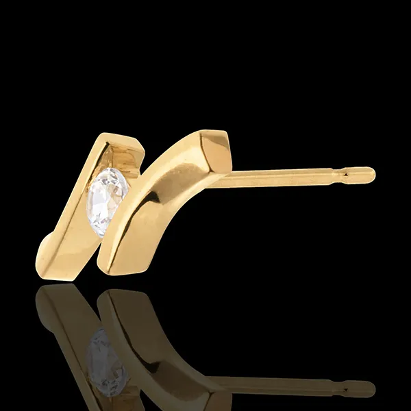 Oorbellen Apostrophe Diamant - 18 karaat geelgoud