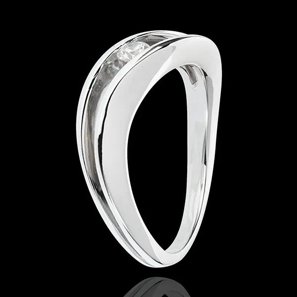 Ring Solitaire Liefdesnest - Onde de Nuit - 18 karaat witgoud