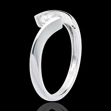 Ring Solitaire Liefdesnest - Apostrophe - 18 karaat witgoud - 0.25 karaat - 18 karaat