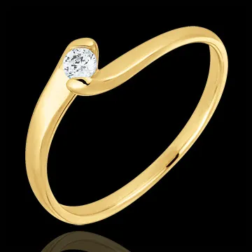 Ring Liefdesnest - Eeuwige Passie - 18 karaat geelgoud - 0.08 karaat