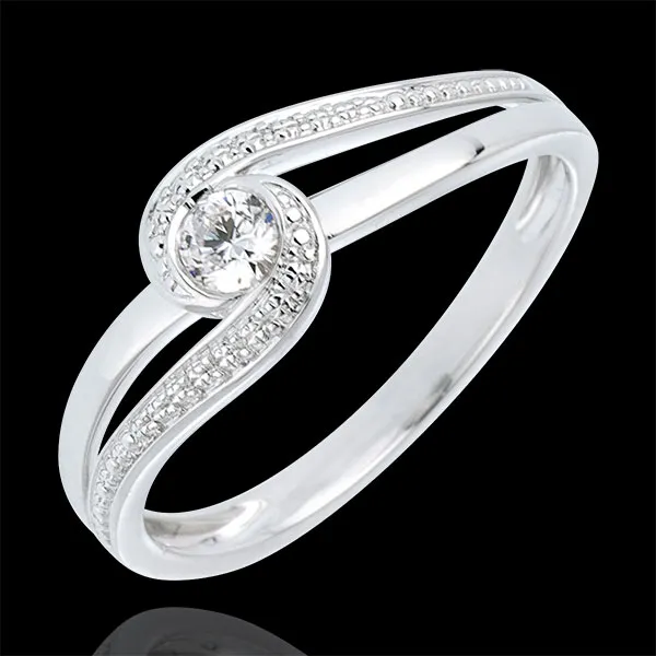 Verlovingsring Ring Solitaire Liefdesnest - Preciosa - Diamant 0.12 karaat - 18 karaat witgoud