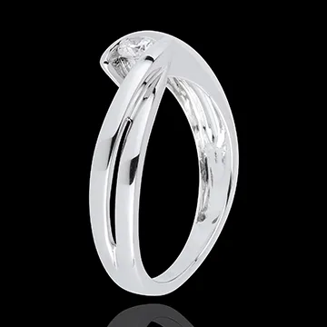 Solitaire Ring Liefdesnest - Mont Blanc - 18 karaat witgoud met Diamant