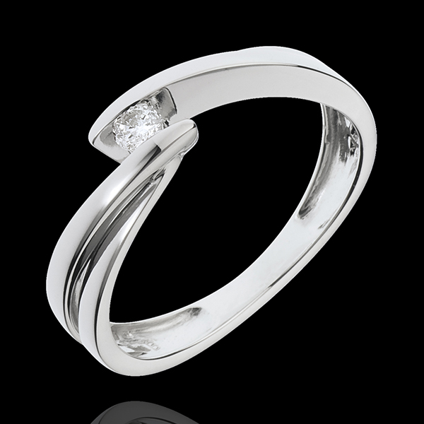 Ring Liefdesnest - Ondine - 18 karaat witgoud - 1 Diamant 0.07 carat - 18 karaat