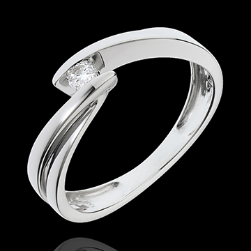 Ring Liefdesnest - Ondine - 18 karaat witgoud - 1 Diamant 0.07 carat - 18 karaat