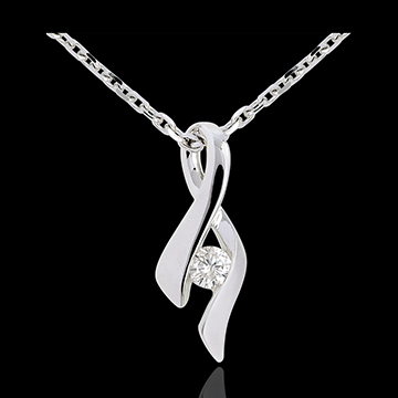 Mijn kleine vlinder - Groot Model - Diamant 0.13 karaat - 9 karaat witgoud