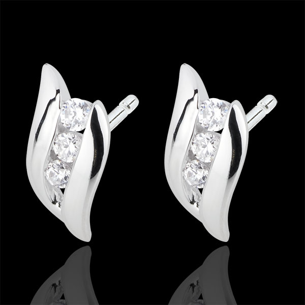 Trilogie Oorbellen Liefdesnest - Romantiek - 18 karaat witgoud Diamant