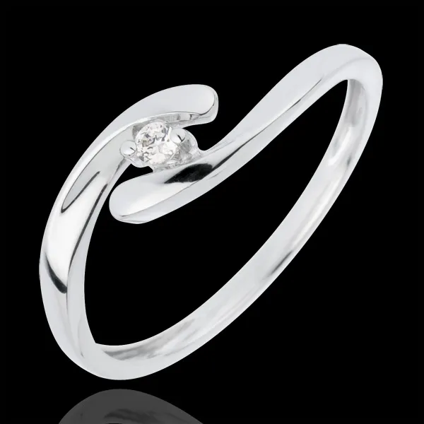 Solitaire Ring Liefdesnest - Lieve - 18 karaat witgoud