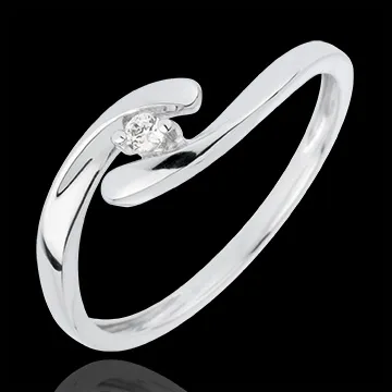 Solitaire Ring Liefdesnest - Lieve - 18 karaat witgoud