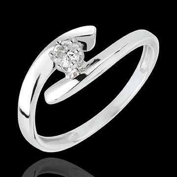 Ring Solitaire Liefdesnest - Orion - 18 karaat witgoud