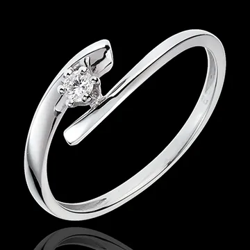Ring Solitaire Liefdesnest - Orion - 9 karaat witgoud - Diamant 0.07 karaat