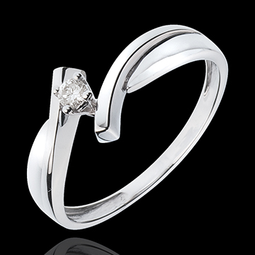 Solitaire Liefdesnest - Jupiter - 18 karaat witgoud - Diamant 0.05 karaat
