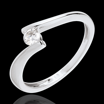 Ring Solitaire Liefdesnest - Apostrophe - 18 karaat witgoud - 0.16 karaat Diamant