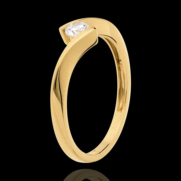 Ring Solitaire Liefdesnest - Apostrophe - 18 karaat geelgoud - 0.16 karaat Diamant