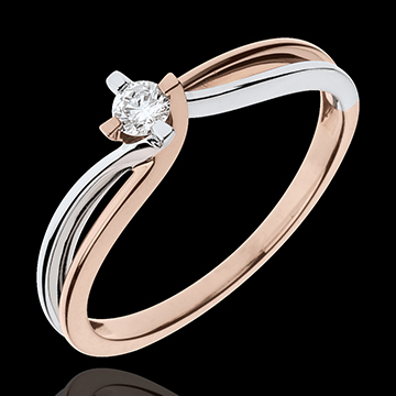 Ring  Parfum Dageraad Liefdesnest - Claire - 18 karaat witgoud en roségoud - 0.11 karaat Diamant